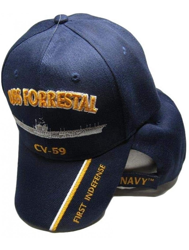 Baseball Caps US Navy USS Forrestal CV-59 First Indefense Embroidered Ball Cap CAP550G Hat - CU18NTCYQ56 $17.90