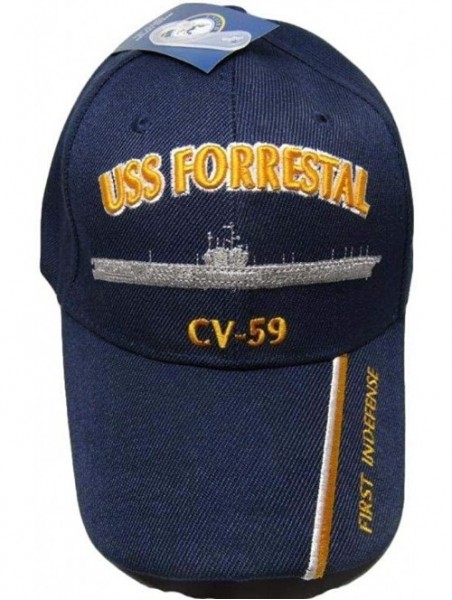 Baseball Caps US Navy USS Forrestal CV-59 First Indefense Embroidered Ball Cap CAP550G Hat - CU18NTCYQ56 $17.90