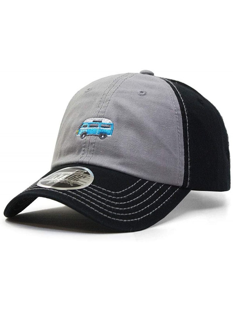 Baseball Caps Classic Washed Cotton Twill Low Profile Adjustable Baseball Cap - Cp Black/Gray/Black - C712N1GARY4 $14.62