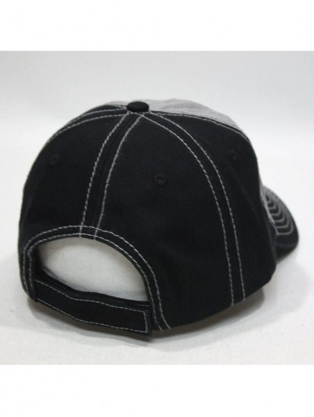 Baseball Caps Classic Washed Cotton Twill Low Profile Adjustable Baseball Cap - Cp Black/Gray/Black - C712N1GARY4 $14.62