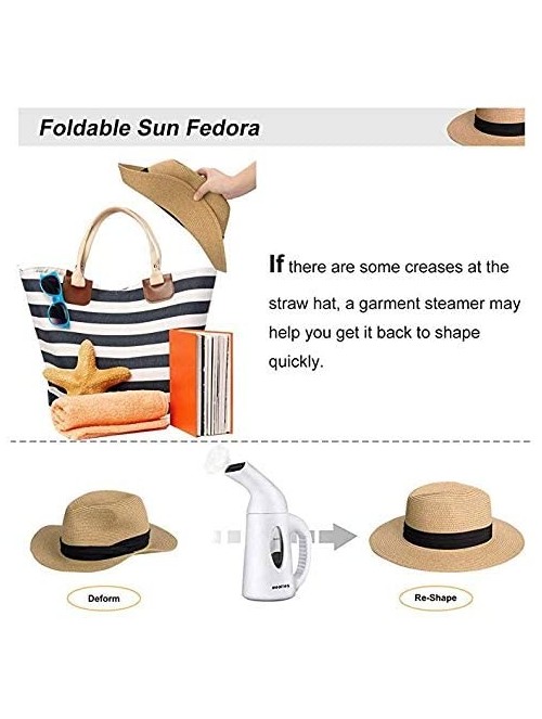 Sun Hats Panama Sunhat Breathable Wide Brim Straw Bowknot Fedora Travel Beach Sun Hat Foldable UPF50+ for Girls Women - CD18T...