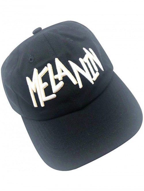 Baseball Caps Melanin Dad Hat Baseball Cap Letter Embroidered Dad Hat Adjustable Strapback Cap - Black-2 - C518DLMR33E $12.14