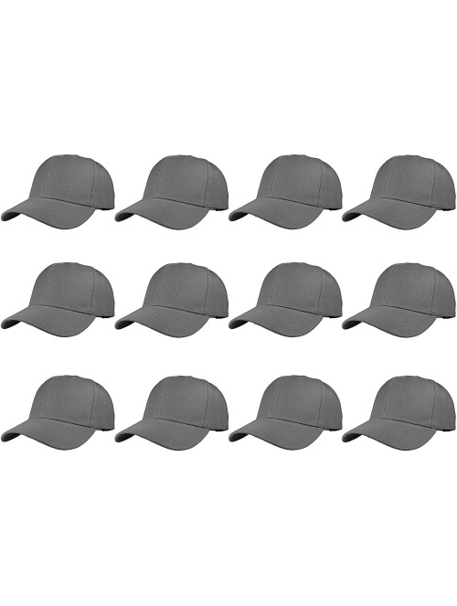 Baseball Caps Plain Blank Baseball Caps Adjustable Back Strap Wholesale LOT 12 PC'S - Dark Gray - CF18CZUQIYA $30.41