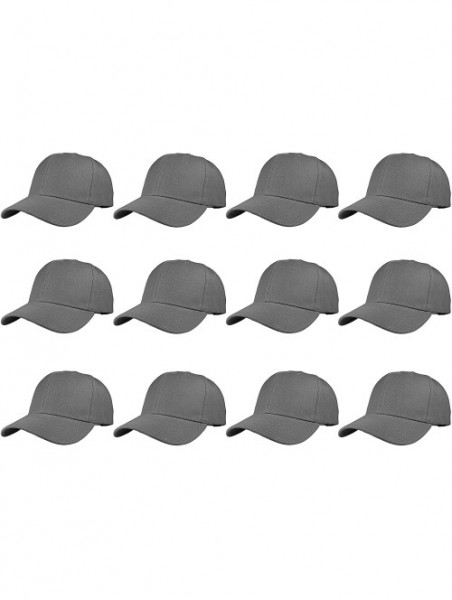 Baseball Caps Plain Blank Baseball Caps Adjustable Back Strap Wholesale LOT 12 PC'S - Dark Gray - CF18CZUQIYA $30.41