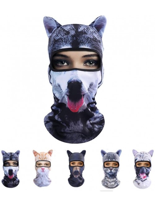 Balaclavas Cat Mask- Women Men Balaclava Summer Full Face Hat Animal Ears Sports Helmet Climbing Fishing Cap - Colorful-1 - C...