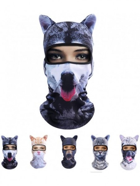 Balaclavas Cat Mask- Women Men Balaclava Summer Full Face Hat Animal Ears Sports Helmet Climbing Fishing Cap - Colorful-1 - C...