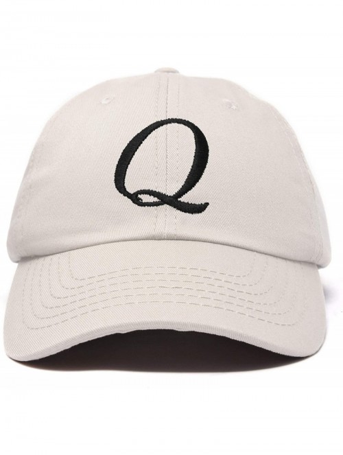 Baseball Caps Initial Hat Letter Q Womens Baseball Cap Monogram Cursive Embroider - Beige - CI18U3R56HX $16.66