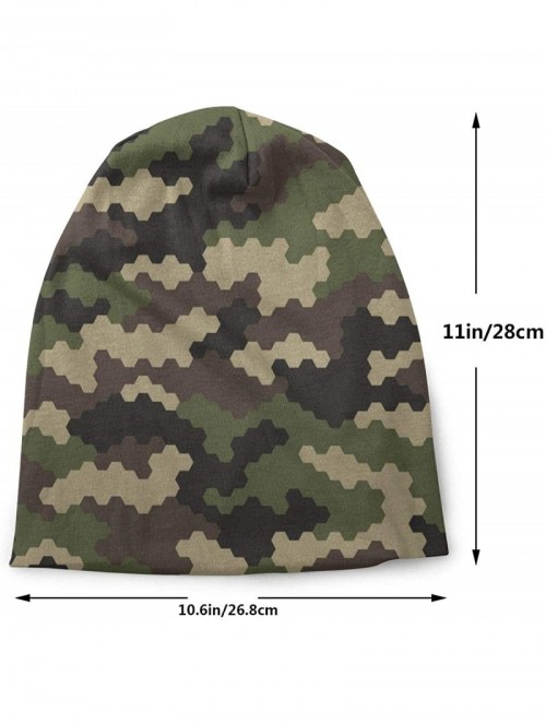 Skullies & Beanies Unisex Camo Camouflage Beanie Baggy Hat Slouchy Skull Beanie for Men Women - Militaristic Camouflage - CY1...