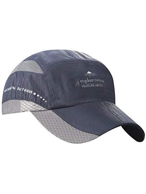 Baseball Caps Mens Golf Baseball Race Running Summer Mesh Tennis Ball Quick Dry Hat Cap Visor - Navy - CH12KH3ECIR $10.87