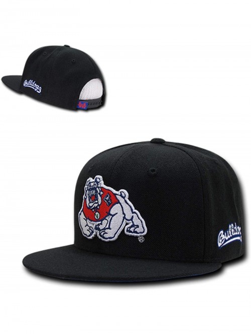 Baseball Caps Fresno State University Bulldogs NCAA Flat Bill Snapback Baseball Cap Hat Black - CR18MHKG8CT $26.17