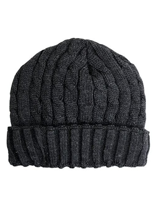 Skullies & Beanies Trendy Winter Warm Soft Beanie Cable Knitted Hat Cap For Women - Charcoal - CN127H066ZF $9.98