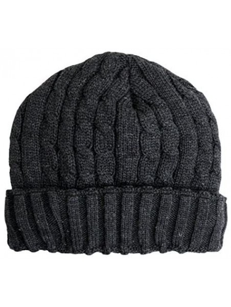 Skullies & Beanies Trendy Winter Warm Soft Beanie Cable Knitted Hat Cap For Women - Charcoal - CN127H066ZF $9.98