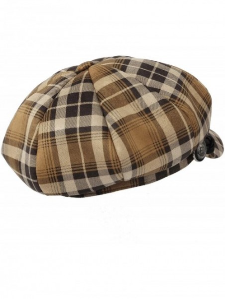 Newsboy Caps Tartan Plaid Check Beret Newsboy Hat Soft Fabric SLG1122 - Orange - CI18LMKK47C $31.96