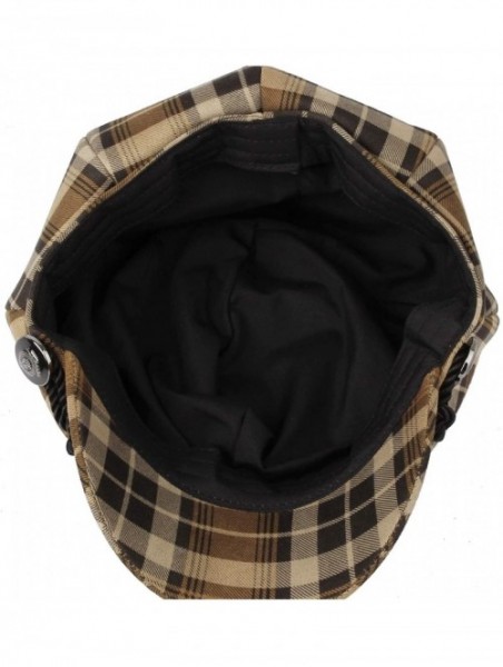 Newsboy Caps Tartan Plaid Check Beret Newsboy Hat Soft Fabric SLG1122 - Orange - CI18LMKK47C $31.96