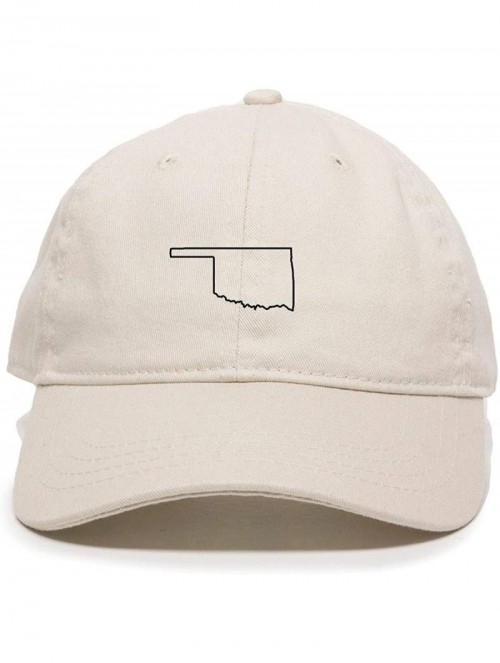 Baseball Caps Oklahoma Map Outline Dad Baseball Cap Embroidered Cotton Adjustable Dad Hat - Putty - CS18ZO4ZRZA $18.82