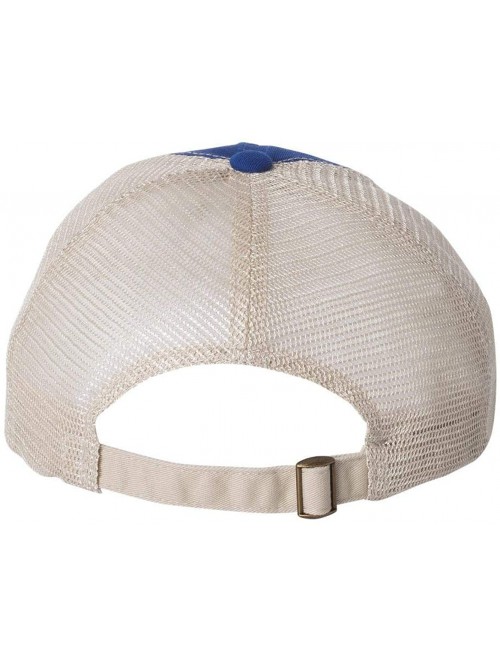 Baseball Caps Headwear 3100 Contrast Stitch Mesh Cap - Royal/Stone - CU11W8UYJ27 $9.32