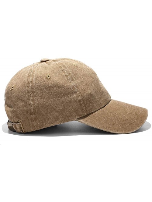 Baseball Caps Unisex Washed Dyed Cotton Adjustable Solid Baseball Cap - Dfh068-kakhi - CC18LOUSK6Z $14.31