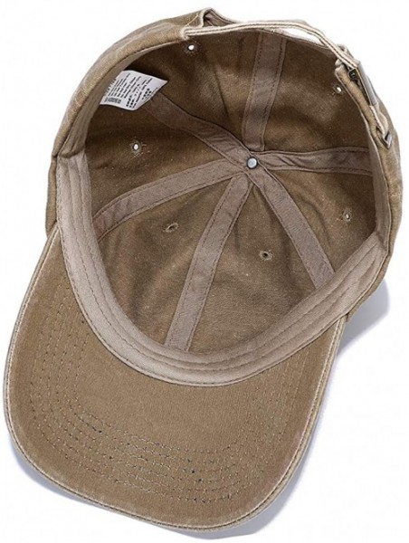 Baseball Caps Unisex Washed Dyed Cotton Adjustable Solid Baseball Cap - Dfh068-kakhi - CC18LOUSK6Z $14.31