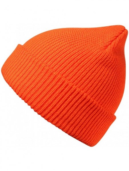 Skullies & Beanies Slouchy Beanie Hats Winter Knitted Caps Soft Warm Ski Hat Unisex - Bright Orange - CO18TS34IZ7 $13.38