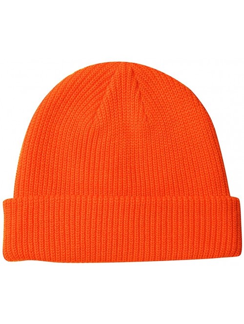 Skullies & Beanies Slouchy Beanie Hats Winter Knitted Caps Soft Warm Ski Hat Unisex - Bright Orange - CO18TS34IZ7 $13.38