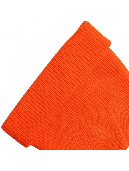 Skullies & Beanies Slouchy Beanie Hats Winter Knitted Caps Soft Warm Ski Hat Unisex - Bright Orange - CO18TS34IZ7 $13.38