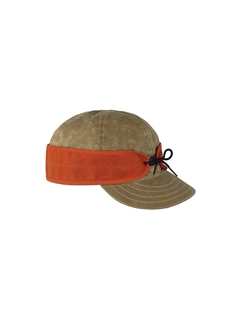 Baseball Caps Womens Waxed Cotton - Field Tan/Blaze Orange - CZ12OBR43OT $53.06