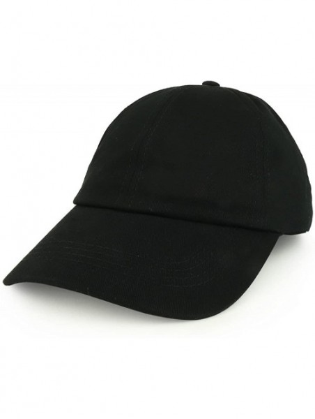 Baseball Caps Plain Ponytail Adjustable Cotton Baseball Cap - Black - CL188OU6TDZ $12.74