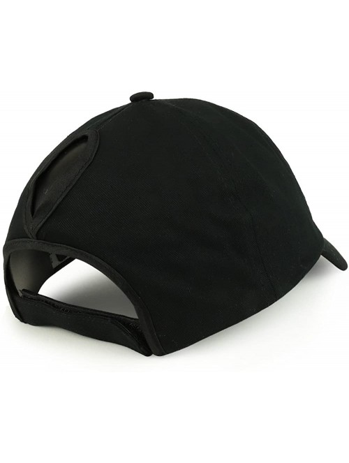 Baseball Caps Plain Ponytail Adjustable Cotton Baseball Cap - Black - CL188OU6TDZ $12.74