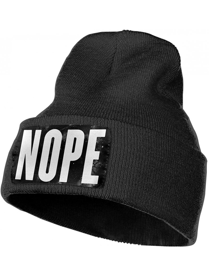 Skullies & Beanies Unisex Nope Beanie Hat Winter Warm Knit Skull Hat Cap - Black - CU18KRU62IC $24.11