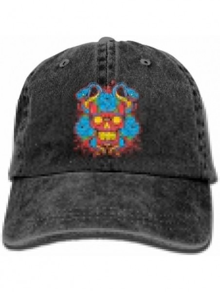 Skullies & Beanies Unisex Cowboy Baseball Caps Red Skull Flowers Snake Adjustable Washed Sport Denim Cap - Black - C418EZWUX5...