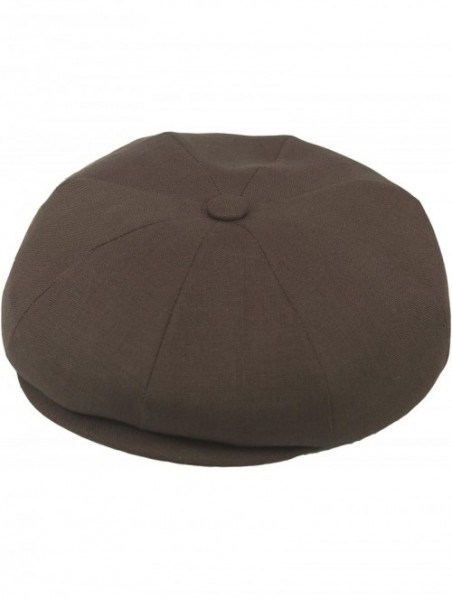 Newsboy Caps Irish Linen 8 Panel Applejack Newsboy Cap Made in USA - Brown - CY11D5W1V37 $34.73