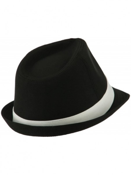 Fedoras Basic Poly Woven Fedora Hats - Black White - CC11HEH72N7 $31.63