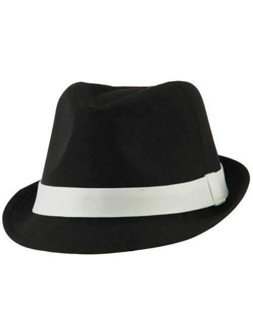 Fedoras Basic Poly Woven Fedora Hats - Black White - CC11HEH72N7 $31.63