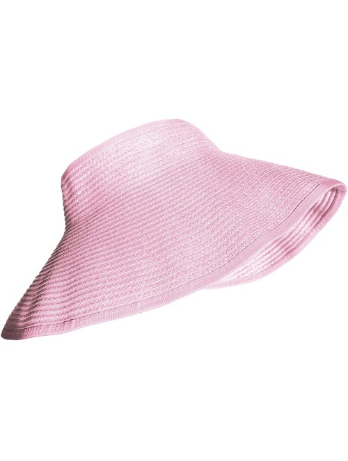 Sun Hats Foldable Beach Visor Wide Brim Sun Hat - Pink - CT11VT491ZX $12.95