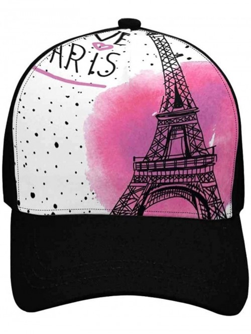 Baseball Caps France Paris Eiffel Tower Adjustable Unisex Men Women Baseball Caps Classic Dad Hats- Black - Design 4 - C818QI...