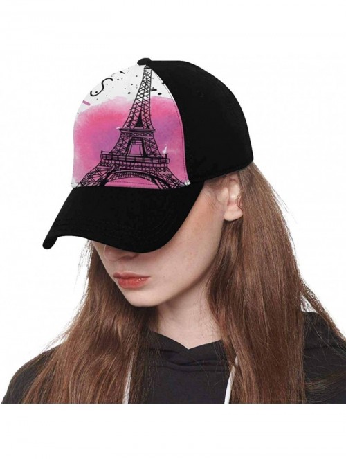 Baseball Caps France Paris Eiffel Tower Adjustable Unisex Men Women Baseball Caps Classic Dad Hats- Black - Design 4 - C818QI...