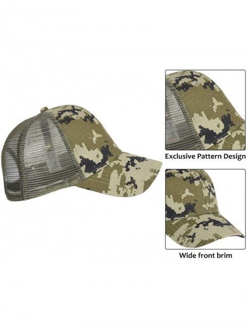 Baseball Caps Men's Hunting Fishing Hat Camo Series Adjustable Mesh Ball Cap 3D Embroidered - Camo 2 - CH18X2479Z4 $11.00