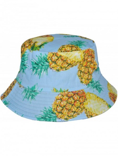 Bucket Hats Unisex Cute Print Bucket Hat Summer Fisherman Cap - Pineapple - CV18TI8SX4A $14.47