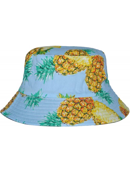 Bucket Hats Unisex Cute Print Bucket Hat Summer Fisherman Cap - Pineapple - CV18TI8SX4A $14.47