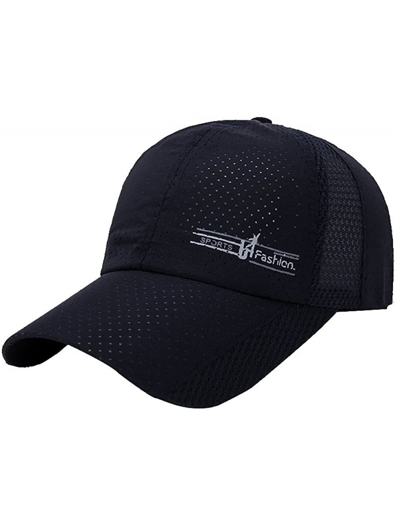 Baseball Caps Fashion Adult Mesh Hat Quick-Dry Collapsible Sun Hat Outdoor Sunscreen Baseball Cap - X-navy - CJ18RCCKSNW $13.45