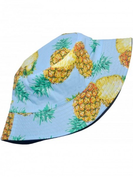 Bucket Hats Unisex Cute Print Bucket Hat Summer Fisherman Cap - Pineapple - CV18TI8SX4A $14.47