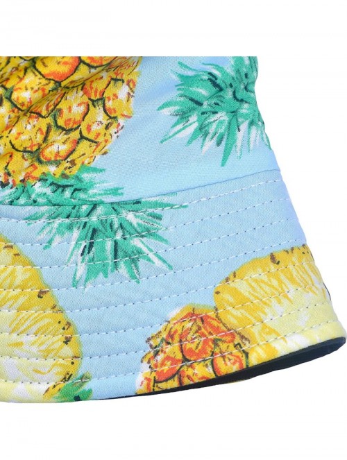 Bucket Hats Unisex Cute Print Bucket Hat Summer Fisherman Cap - Pineapple - CV18TI8SX4A $14.47