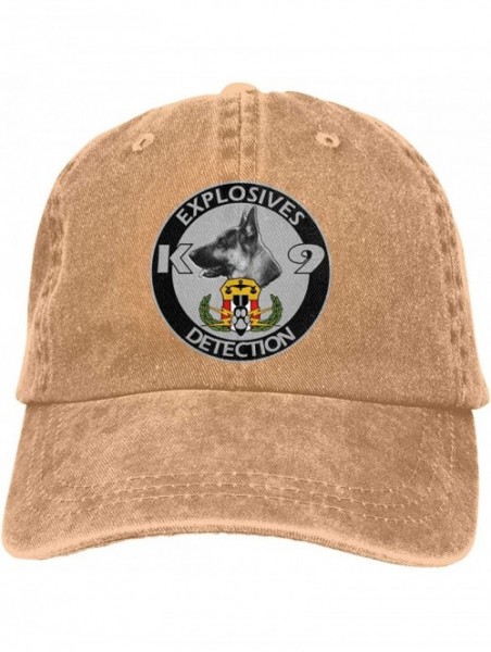 Baseball Caps Explosives Detection K9 Mens Cotton Adjustable Washed Twill Baseball Cap Hat - Natural - C818M7YEYK0 $24.27