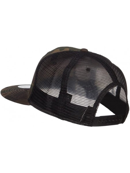 Baseball Caps Grey American Flag Patched Camo Mesh Snapback - Camo Black - CP12MZRVYKC $33.50