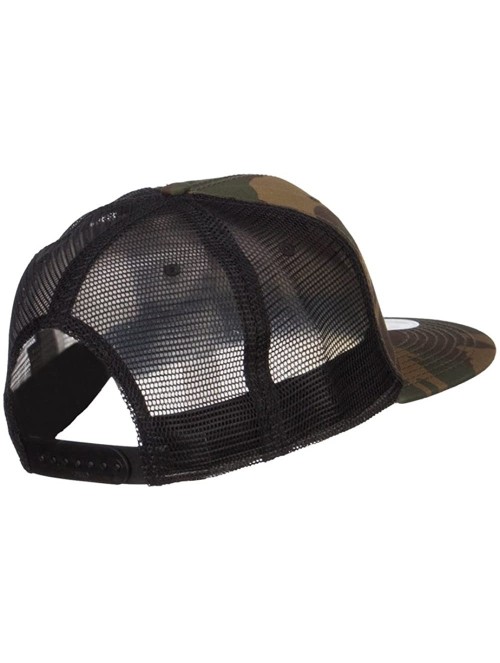 Baseball Caps Grey American Flag Patched Camo Mesh Snapback - Camo Black - CP12MZRVYKC $33.50