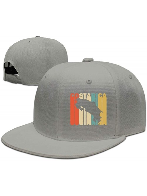 Baseball Caps Flat Brim Baseball Hat for Mens Womens- Retro Style Costa Rica Silhouette Breathble Dad Hat - Ash - CN18INIYNKC...