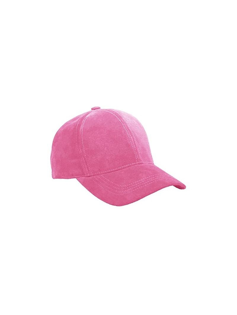 Baseball Caps Genuine Suede Leather Unisex Baseball Caps Made in USA - Pink - C811GL9IY95 $22.70