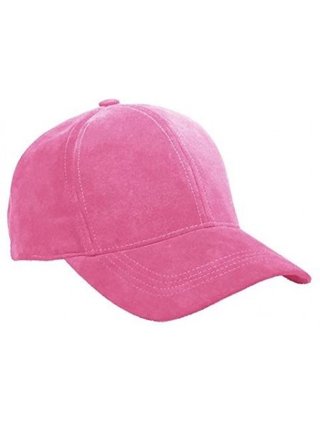 Baseball Caps Genuine Suede Leather Unisex Baseball Caps Made in USA - Pink - C811GL9IY95 $22.70