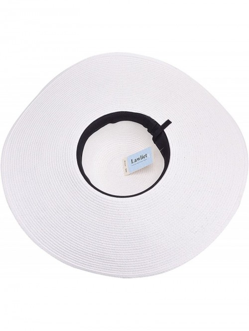 Sun Hats Womens Wide Brim Straw Embroidery Sun Hat Do Not Disturb Beach A429 - White - CY17YURDDIG $42.10