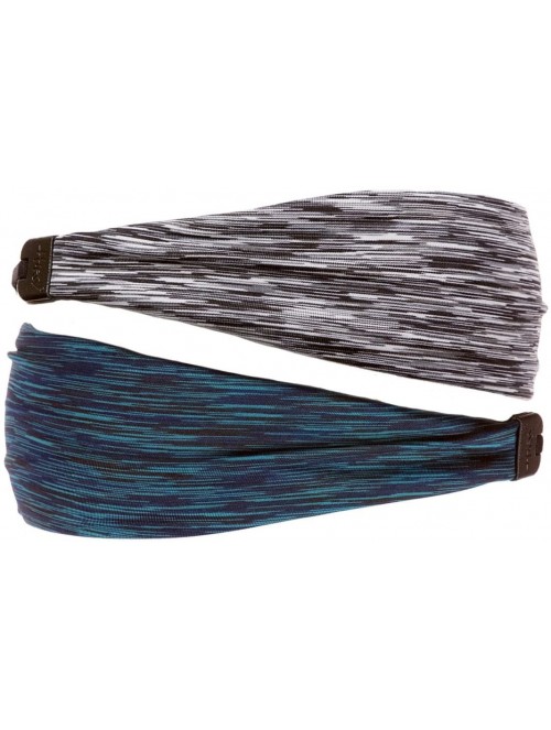 Headbands Xflex Space Dye Adjustable & Stretchy Wide Headbands for Women - Space Dye Grey & Teal - CH182Q5OCEK $18.80